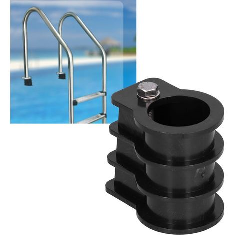 Pièces d'ancrage pour échelle de piscine en plastique Bouchons en caoutchouc noir pour tubes d'échelle- (1/5)