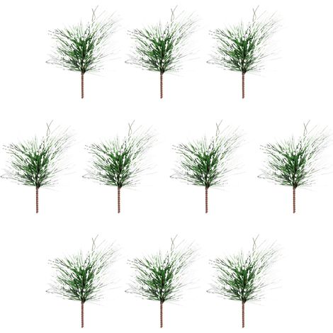 Jeffergarden 10 Pièces Branches D'aiguilles de Pin Artificielles, Branches Adaptables pour Guirlande de Noël et Décoration de Jardin de Vacances à la Maison (210911LS05) (1/5)