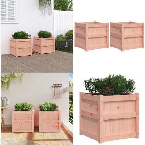 Pflanzkübel 2 Stk. Massivholz Douglasie - Holzpflanze - Douglasie - Gartendeko - Balkonpflanzen - Terrasse - Home & Living (1/5)