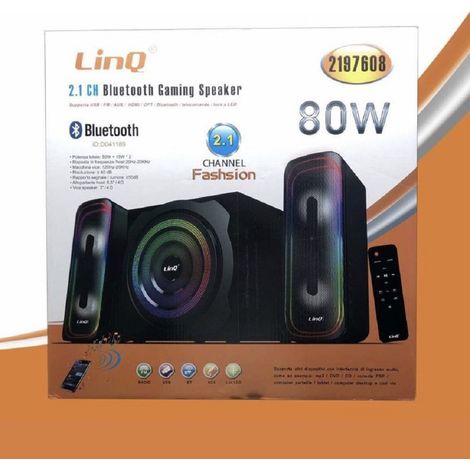 Linq - Sistema Altoparlanti Casse 2.1ch Bluetooth Gaming Speaker 80w Telecomando 2197608 -