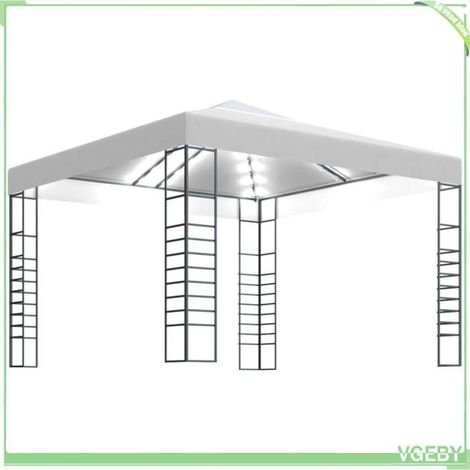 Chapiteau de jardin - FAFEICY - 3070305 - 3 x 3 x 2,7 m - Guirlande solaire 43 LED - Cadre acier / toile polyester anti-UV (1/5)