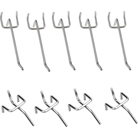 Pegboard Hooks, 50 Pieces Hook for Pegboard Office Metal Hooks for Pegboard Wall Door Hooks for Wall Shelves 10 cm and 5 cm Single Hook Set (1/5)