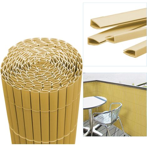 SWANEW Canisse in PVC, schermo da giardino, piscine, recinzione in PVC resistente ai raggi UV Bambù 140 x 500cm (1/5)