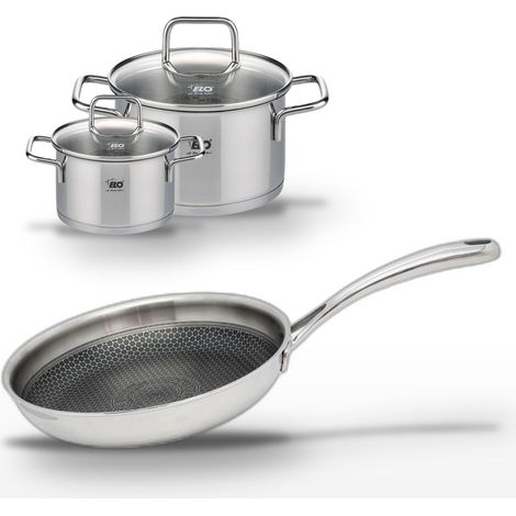 Lot Poêle 28 cm & 2 Faitouts 20/14 cm Elo Relief Evolution (1/5)