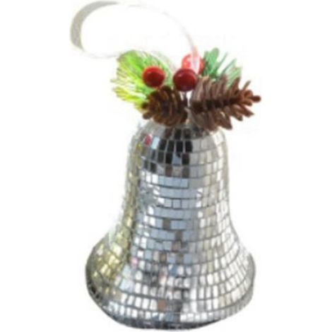 Cloche De Noël - Verre Miroir Et Plastique - Décoration Arbre De Noël Et Artisanat - Argent - 1 Pièce (1/5)