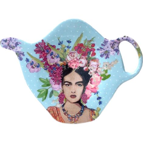 Soucoupe pour sachet de thé frida khalo bleu