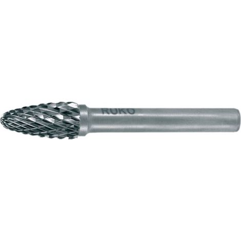 RUKO  Fresa  de  metal  duro  RBF  Ø  12  mm  Longitud  de  la  cabeza  25  mm  Vástago  Ø  6  mm  en  blanco  Dentado  KVZ  4  -  116033 (1/4)