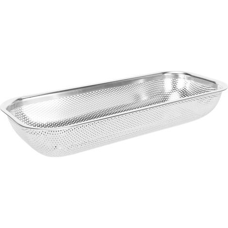 Scolaposate multifunzionale in acciaio inox, cestello per scolare bacchette, coltelli e cucchiai, di tipo forato. (1/5)