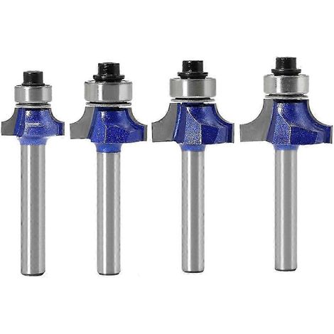 Fraise à chanfreiner à queue de 6 mm, pointes en carbure YG6, lot de 4 - Fraise à biseauter nette pour le travail du bois (1/5)