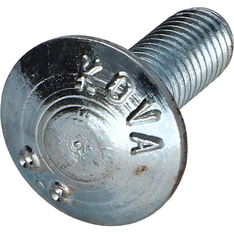 TRCC JAPY tête ronde collet carré M8X25 Filetée sur 22 Filetage partiel Classe 8.8 Acier zingué-1 pièce (1/4)