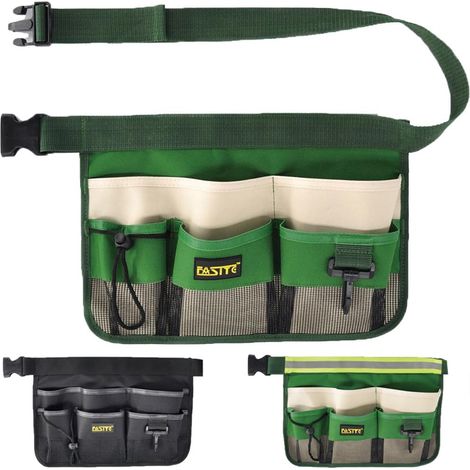 Gürteltasche für Gartengeräte, wasserdichte Gartengeräte-Schürze mit 7 Taschen, Hängetasche für Männer und Frauen, verstellbar, Grün (1/5)