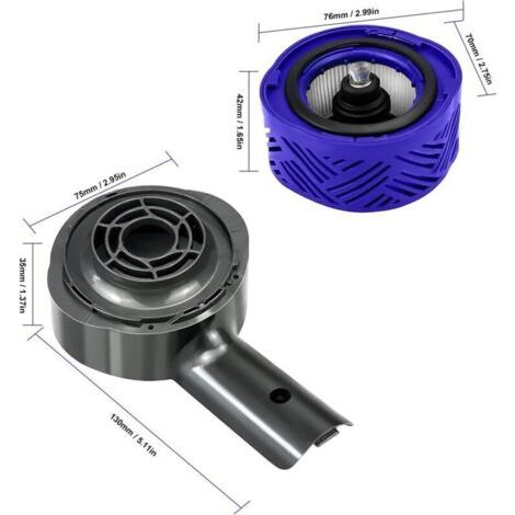 NALOOKAMIC Couvercle arrière du moteur et kit de filtre arrière pour Dyson V6 DC58 DC59 DC61 DC62 DC74 accessoires d'aspirateur, pour kit de conversion de filtre Hepa (1/2)