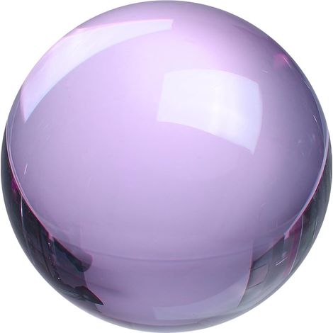 Boule Cristal Ronde, 70mm / 2.8" Sphère Décorative Solide Verre Boule Cristal Décoration Intérieure Ornement Artisanat Feng Shui Divination Prédiction Fontaine Décoration, Violet (1/5)