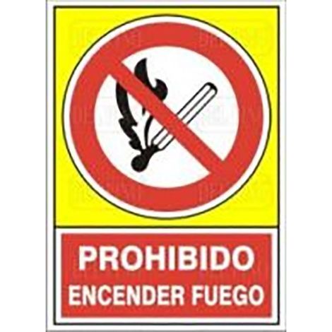 señal 408 plast.420x297''pr.encend.fuego'' prohibido encender fuego