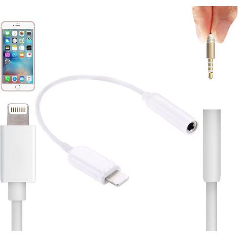 Trade Shop - USB-Lightning-Buchse 3,5 AUX-Kopfhörer-Adapterkabel für iPhone 7 Plus-Kopfhörer -
