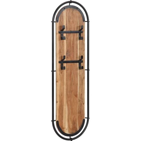Maison Exclusive - Appendiabiti da Parete con 4 Ganci 2pz Legno Massello Acacia (1/5)
