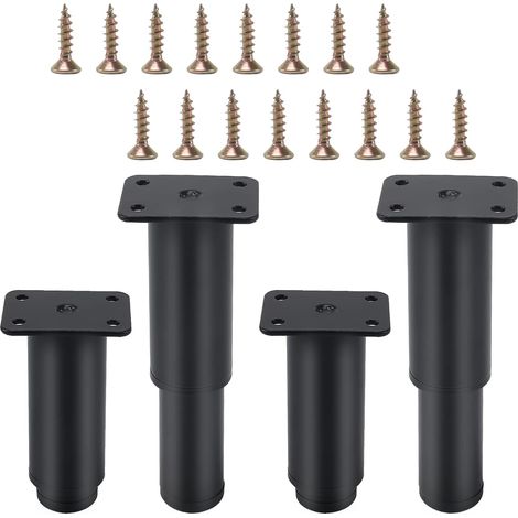 Pieds de Meubles Réglables - Hauteur 8 à 12 cm - Charge Maximale 300 kg - Pour Armoires Cuisine et Mobilier - Lot de 4 (1/5)