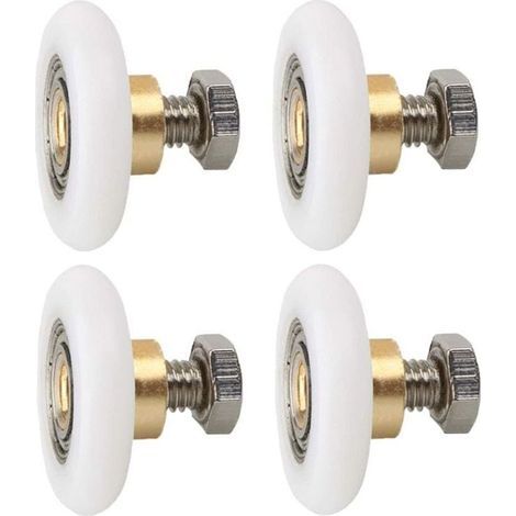 4 Stück Duschtürrollen, Duschtür-Ersatzräder, geriffelte Duschtür-Ersatzrollen mit Schrauben, Durchmesser 23 mm-ARCAN (1/4)