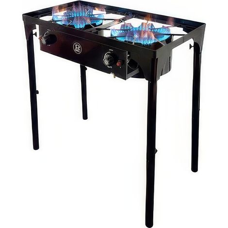 Fornello a Gas 2 Bruciatori da 145 mm 4,5 kW Ciascuno per Esterno 80 x 40 x 78 cm Power Top 2