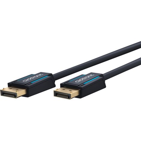 Clicktronic Cable DisplayPort 1.4 con DisplayPort macho a DP macho, 4320p, 8k, 60Hz, 2160p, 4K, 120 Hz, UHD, FullHD, para videojuegos, ordenador portátil, TV, chapado en oro, 1 m