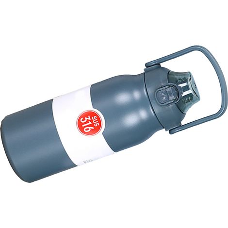 1000-ml-Sport-Trinkflasche aus Edelstahl, großes Fassungsvermögen, tragbare Isolierflasche mit Griff und Strohhalm für Outdoor-Aktivitäten, Pfauenblau, 1000 ml (1/5)
