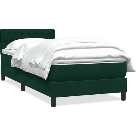 Maison Exclusive - Boxspringbett mit Matratze Dunkelgrün 80x220 c