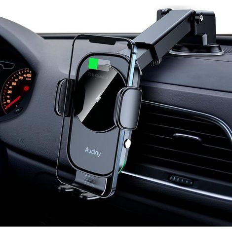 15W Qi Chargeur Induction Voiture,[Sens électromagnétique] Chargeur Sans Fil Voiture Rapide Automatic Support Telephone Voiture Ventouse Pour iPhone 12 pro Samsung Huawei Tous Les Appareils Qi (1/5)