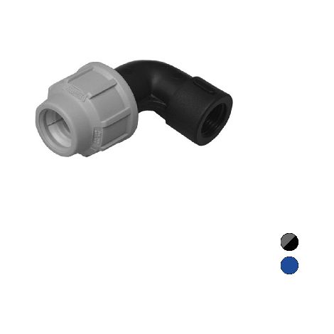 GOMITO A 90  ° C/DERIVAZIONE FEMMINA IKARO RACCORDO PER POLIETILENE- 1 x 32- IKARO- pezzi 15