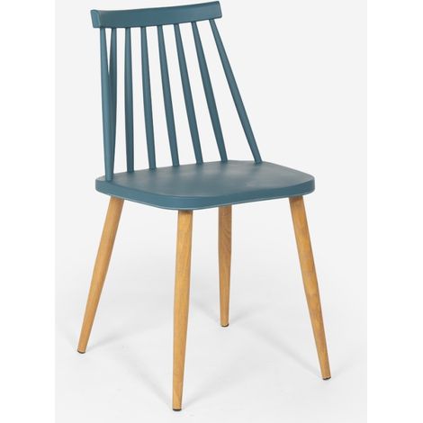 Chaise de cuisine et salon en polypropylène style classique Toutou - Bleu (1/5)