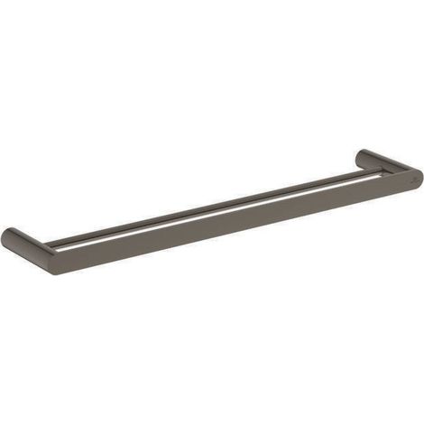 Barra de toalla CONCA doble, redonda, 600 mm gris magnético ESTÁNDAR IDEAL