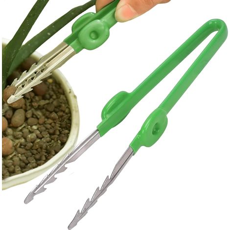 Pince à épiler à long manche,Brucelles longues multi-usages robustes Outil en acier inoxydable pince à épiler de jardinage pince d'alimentation pour jardinage de cactus et de succulentes (1/5)
