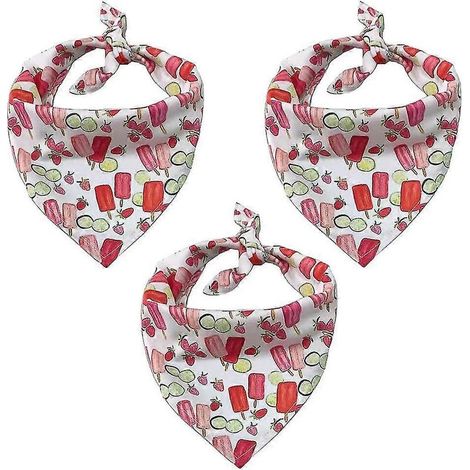 Lot de 3 bandanas pour chien, imprimé tie-dye, triangulaires, lavables. (1/5)