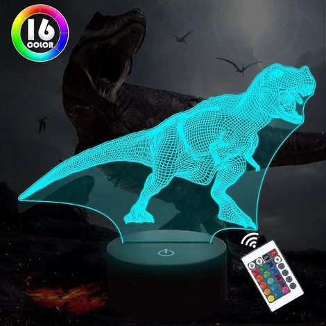 Bandes lumineuses 3D dinosaures pour enfants : 16 couleurs au choix pour les petits garçons et les petites filles fans de dinosaures. (1/4)