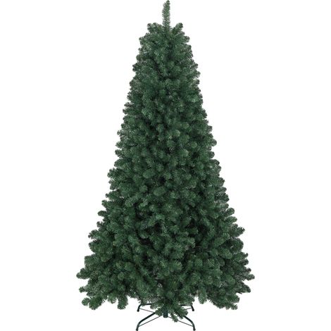 Árbol de Navidad 213 cm árbol de Navidad artificial con 1064 ramas de alambre de memoria y base plegable árbol de Navideño para salón verde (1/5)