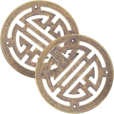 Applique décorative compatible pour boîte à bijoux de style chinois, 2 pièces, ornements de meubles en laiton (1/5)
