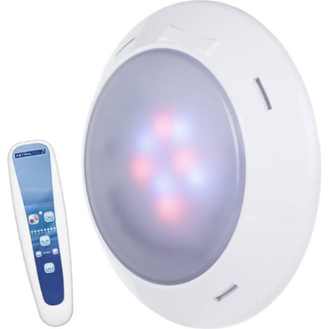 Astral – Projecteur LED couleur pour piscine liner – 27W, 1100 lumens, IPX8, télécommande sans fil, 12 couleurs fixes et 8 séquences lumineuses (1/3)