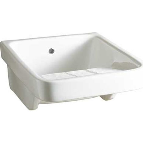 Pilozzo 50x60xh23 cm - Alice Ceramica - Bianco Lucido - Con Strizzatoio (1/3)