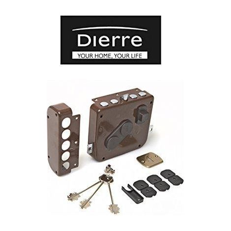 Serratura ATRA DIERRE ad applicare triplice con scrocco con chiave a doppia mappa SER31212 DX