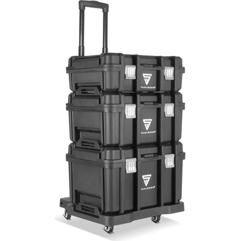 STAHLWERK Carrello portautensili mobile 3 cassette di sistema Manico telescopico