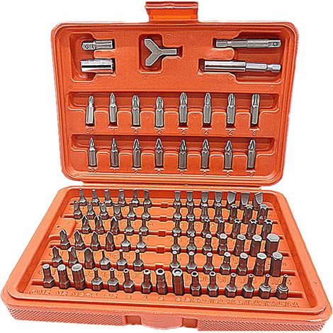 Trade Shop - Kit De 100 Piezas Destornillador De Seguridad A Prueba De Manipulaciones Torx Hex Bit Cromo Vanadio -