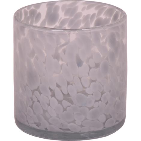 Bougeoir en verre gris à motifs, 12 x 12 cm (1/3)