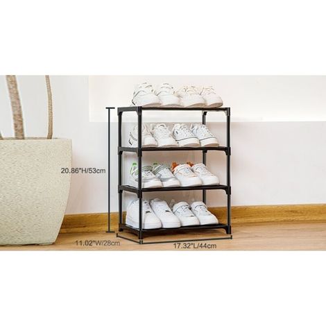 Etagere Chaussure, Empilable Meuble Chaussure en Métal, Petite Étagère à Chaussures 3 Niveaux, Rangement Chaussures pour 6 Paires pour Entrée, Couloir, Chambre à Coucher (1/3)