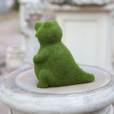 Beflockte Tierfigur im europäischen Stil, handgefertigt aus Kunstharz, Moos-Imitation, beflockte Figur für den Garten, Typ D (1/5)
