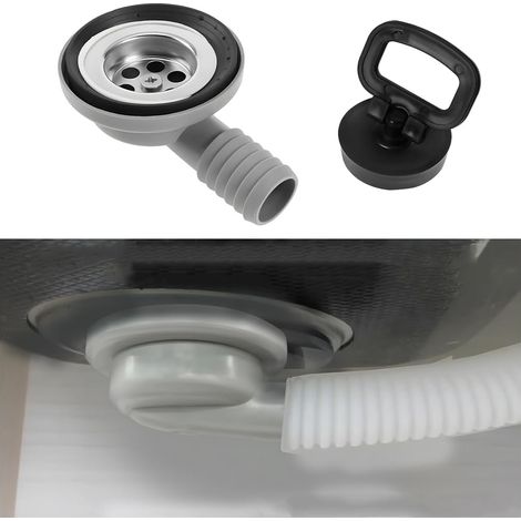 Vidange D'évier Camping, Bonde D'écoulement De Lavabo 90° Pour Caravane Ou Camping-Car, Bonde D'écoulement En Acier Inoxydable, Égouttoir à Filtre Avec Couvercle Pour Caravane Camping-Car (1/5)