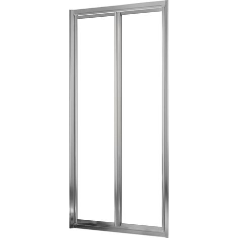 Porta Doccia 100 cm 2 Ante Battenti in Cristallo Trasparente 4mm H198 Fosterberg Maribo (1/3)