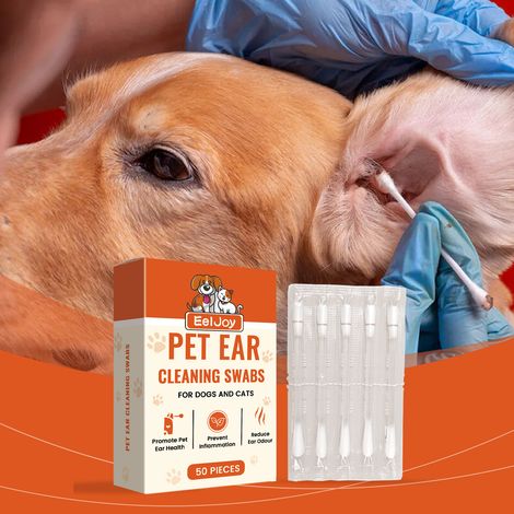 Lingettes nettoyantes pour les oreilles des animaux, adaptées aux chats et aux chiens, pour un nettoyage quotidien apaisant et doux des oreilles – 50 pièces (1/5)