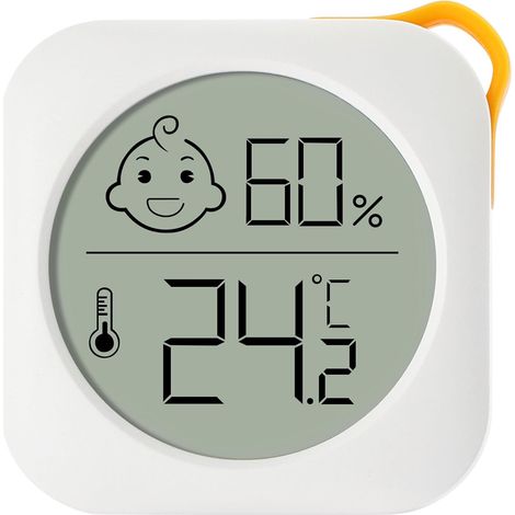 Digitales Mini Thermo-Hygrometer, mini LCD Thermometer, Weiß für Raumklimakontrolle Monitor, mit Smiley-Indikator, für Babyzimmer Seniorenzimmer Arbeitszimmer Weinkeller usw (1/5)