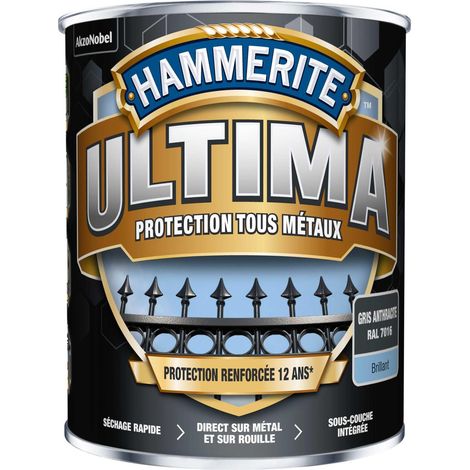 Peinture métal acrylique ULTIMA Brillant Gris Anthracite 2,5L - Hammerite