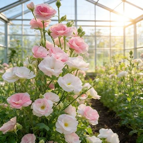 Lisianthus Rose et Blanc – 1000 Graines Bicolores d’Eustoma, Floraison Élégante pour Balcon et Jardin (1/5)