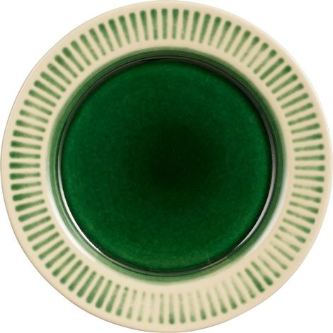 Assiette Plate de Dîner en Céramique Artisanale avec Relief Vert Dégradé 27,5 cm - PANGIVO (1/2)